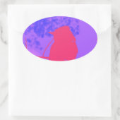 Rosa Bird Ovaler Aufkleber (Tasche)