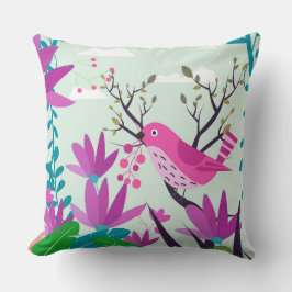 Rosa Bird Throw Kissen