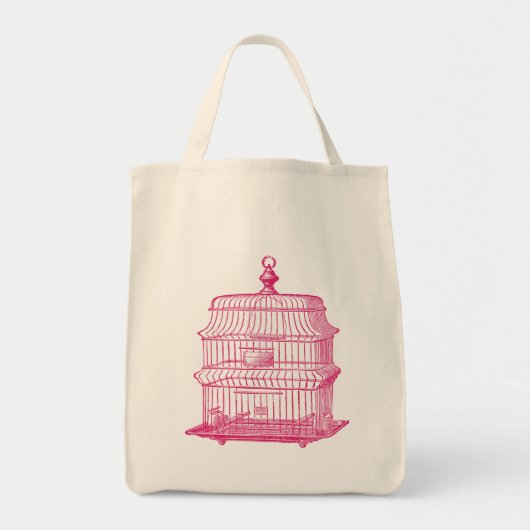 Rosa Birdcchage Shopping Tasche (Vorne)