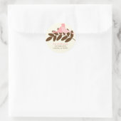 Rosa Birds Rundadressen oder Aufkleber (Tasche)