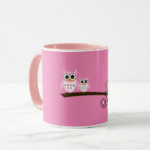 Rosa Birds Theme Owl Tasse (Vorderseite Links)