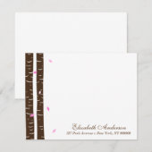 Rosa Birkenbäume flache Mitteilungskarten (Vorne/Hinten)