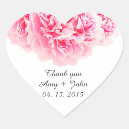 Rosa Birne Hochzeitsticker Tags Pony3 Herz-Aufkleber