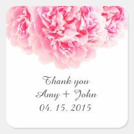 Rosa Birne Hochzeitsticker Tags Pony3 Quadratischer Aufkleber