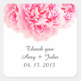 Rosa Birne Hochzeitsticker Tags Pony3 Quadratischer Aufkleber