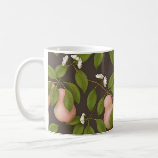 Rosa Birnen (dunkelbraun) Kaffeetasse (Links)
