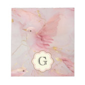 Rosa Birnen Monogram Notizblock (Vorderseite)