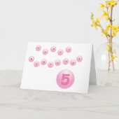 Rosa Birthday Balls Age 5 Karte (Gelbe Blume)