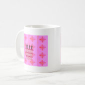 Rosa Birthday Cake Art Print Kaffeetasse (Vorderseite Links)