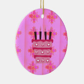 Rosa Birthday Cake Art Print Keramikornament (Rechts)