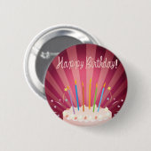 Rosa Birthday Cake Button (Vorne & Hinten)