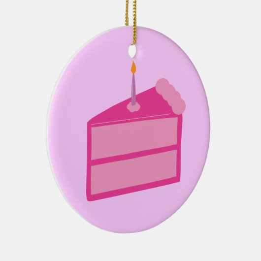 Rosa Birthday Cake Keramik Ornament (Rechts)