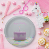 Rosa Birthday Cake Pappteller (Party)