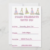 Rosa Birthday Cake Party Einladung (Rückseite)