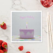 Rosa Birthday Cake Serviette (Beispiel)