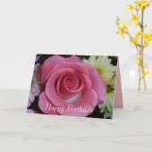 Rosa Birthday Card Karte (Gelbe Blume)