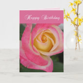 Rosa Birthday Card Karte (Gelbe Blume)