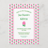 Rosa Birthday Einladung Postkarte (Vorderseite)