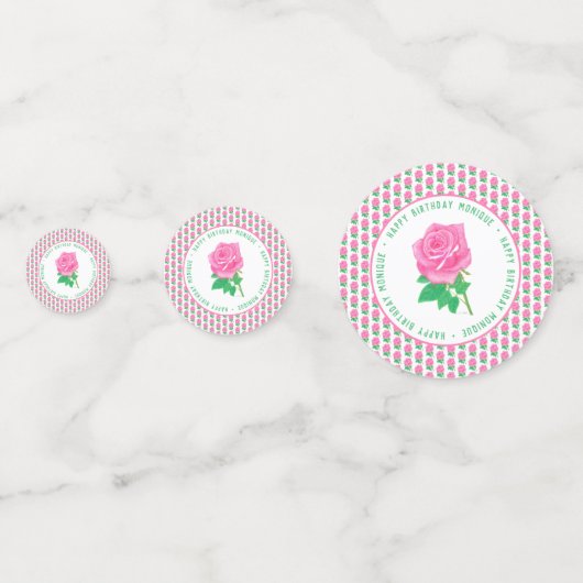 Rosa Birthday Konfetti (Rückseiten)