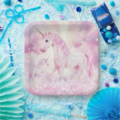 Rosa Birthday Party Einhorn Papierplatte Pappteller (Party)