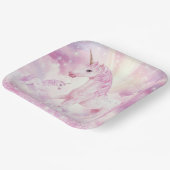 Rosa Birthday Party Einhorn Papierplatte Pappteller (Gewinkelt)