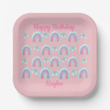 Rosa Birthday Rainbows, Schmetterlinge & Polka Dot