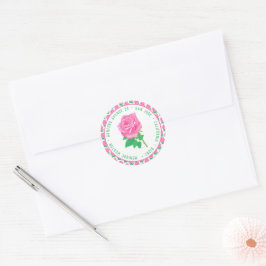 Rosa Birthday Runder Aufkleber