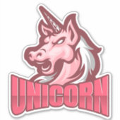 Rosa Birthday Unicorn Aufkleber (Vorderseite)