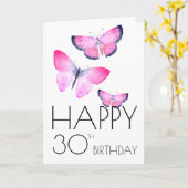 Rosa Birthday Wasserfarbe Girlande Schmetterling j Karte (Gelbe Blume)