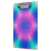 Rosa bis blau-holografische Mermaid-Skala Hexagons Klemmbrett (Links)
