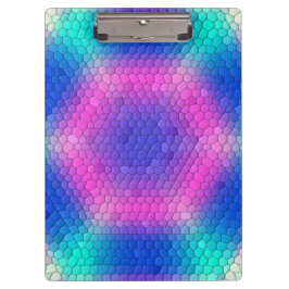 Rosa bis blau-holografische Mermaid-Skala Hexagons Klemmbrett