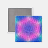 Rosa bis blau-holografische Mermaid-Skala Hexagons Magnet (Vorderseite/Rückseite)