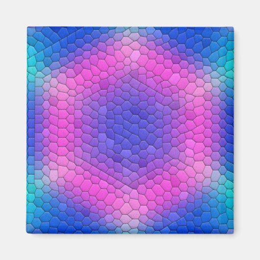 Rosa bis blau-holografische Mermaid-Skala Hexagons Magnet (Vorne)