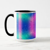 Rosa bis blau-holografische Mermaid-Skala Hexagons Tasse (Links)