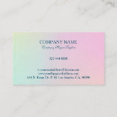 Rosa bis blaue Hintergrundfarbe Visitenkarte (Rückseite)