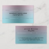 Rosa bis blaue Imitate aus Edelstahl Look Visitenkarte (Vorne/Hinten)