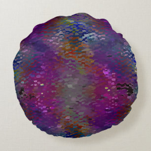 Rosa bis farbenfrohe, schuppige Plaques und motten Rundes Kissen