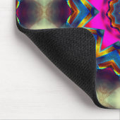 Rosa bis farbige Blume oder Stern im Kaleidoskop Mousepad (Ecke)