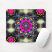 Rosa bis farbige Blume oder Stern im Kaleidoskop Mousepad (Mit Mouse)