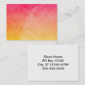 Rosa bis gelbe Farbe Visitenkarte (Vorne/Hinten)