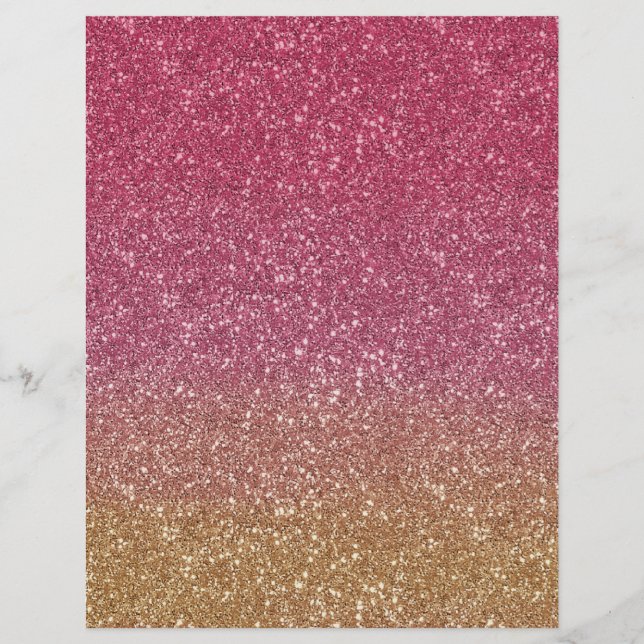 Rosa bis Gold Ombre Glitzer Look Arts & Craft Pape (Vorderseite)