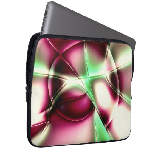 Rosa bis grün in Schneckenform, Sepia Laptopschutzhülle (Vorne Rechts)