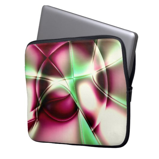 Rosa bis grün in Schneckenform, Sepia Laptopschutzhülle (Vorderseite Links)