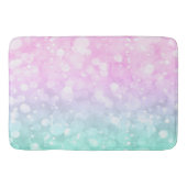 Rosa bis grüner Bokeh-Glitzer Badematte (Vorderseite)
