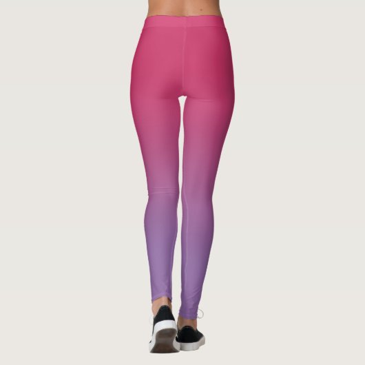 Rosa bis Lila glänzend mit elegantem Monogramm Leggings (Rückseite)