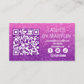 Rosa bis Lila Ombre Glitzer Lash Techniker Treuekarte (Rückseite)