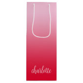 Rosa bis Rot Ombre Geschenktüte Für Weinflaschen (Vorderseite)