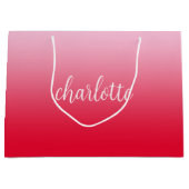 Rosa bis Rot Ombre Große Geschenktüte (Vorderseite)