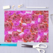 Rosa bis rote Rose Seidenpapier (Handwerk)