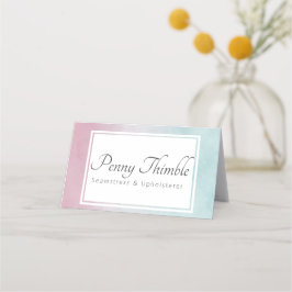 Rosa bis türkisfarbenes Aquarellombré Terminkarte